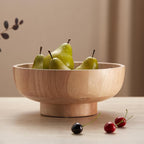 12-Inch Natural Wooden Fruit Bowl for Kitchen Counter, Large Decorative Wood Bowl for Modern, Rustic & Farmhouse Decor