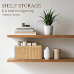12-Inch Woven Rattan Storage Basket with Built-In Handles