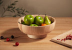 12-Inch Natural Wooden Fruit Bowl for Kitchen Counter, Large Decorative Wood Bowl for Modern, Rustic & Farmhouse Decor