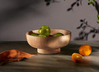 12-Inch Natural Wooden Fruit Bowl for Kitchen Counter, Large Decorative Wood Bowl for Modern, Rustic & Farmhouse Decor