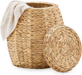 Handwoven Water Hyacinth Storage Basket with Lid